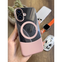 Apple iPhone 16 Magsafe Uyumlu Mika Sararmaz Kılıf Soocase720 Pembe