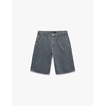 Koton Pamuklu Rahat Kalıp Bermuda Carpenter Jean Şort Gri 6sam40406nd