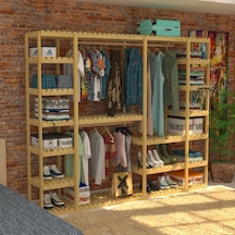 Glória - Açık Ahşap El Yapımı Gardırop