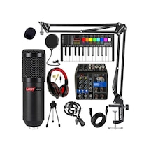 Stüdyo Ekipmanları Midi Live Paket -1 Ses Kartlı Mikser Midi Klavye BM800 Mikrofon Kulaklık