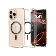 İphone 16 İle Uyumlu İnce Magsafe Kılıf Ultra Hybrid Sararmaya Dayanıklı Duraclear Hava Kanalı Teknolojisi Askeri Sınıf Koruma Magfit Graphite Şeffaf Kapak - Acs07999 Sku: Smg8690010089816