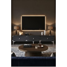 Tsa1897dbs - Alfa Tsa180 Tv Stand, Tv Sehpası Ve Tv Ünitesi Safirmeşe - Beyaz - Sılver 180cm