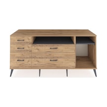 Kronos Konsol 2 Raflı 5 Çekmeceli 176x59x83 Çam-antrasit/çam Antrasit/çam
