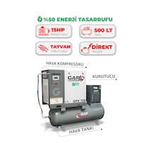 Hava Kompresörü Depo Üstü İnvertörlü Vidalı 15hp 500lt Gpv15e