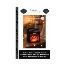 Buhar Makinesi Işıklı Model Dinlenme Alanı H9 Koyu Kahverengi Hava Nemlendiricisi 200 Ml