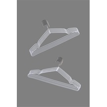 Slikon Kaplı Metal Askı - Beyaz 10 Adet Metal Gri Diğer