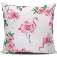 Kırlent Dünyası Flamingo Temalı Dijital Baskılı Kırlent Kılıfı (374794283)
