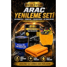 Araç Yenileme Seti Çizik Giderici Cila + Ceramic Wax + Uygulama Eldiveni + Çift Taraflı Cila Bezi