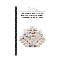 Özel Üretim Oda Aksesuar Kutlama Tealight Beyaz Yuvarlak Mum 50 Adet