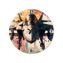 F A18 Hornet Savaş Uçağı Analog Duvar Saati Çok Renkli