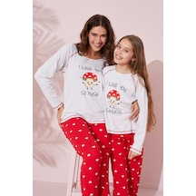 Siyah İnci Pamuklu Örme Pijama Takım 24241105 Gri