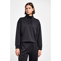 Lescon Kadın Antrenman Yarım Fermuarlı Sweatshirt 25b-2052 Siyah