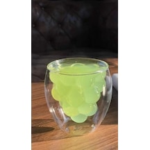 50 ML Çift Cidarlı Üzüm Tasarımlı Cam Bardak