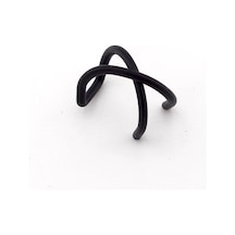 Mat Siyah Renkli Earcuff Kulak Kelepçesi Çapraz Sarmal Ex083 Siyah