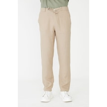 Açık Bej Bağcıklı Rahat Kesim Erkek Jogger Pantolon TOPRAK