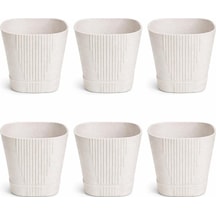So-zb04 Zambak Dekoratif Plastik Saksı 5.6 Lt No:4 Kirli Beyaz 6 Adet