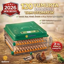 Ep120 Yumurta Kapasiteli Tam Otomatik Kuluçka Makinesi - Yeni Nesil Harici Suluklu, Dijital Nem Ve S