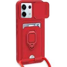 Ilkeshop Newface Xiaomi Redmi Note 13 Pro 5g Kılıf Zuma Kartvizitli Yüzüklü Silikon - Kırmızı