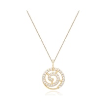 Diamond Line-Gülaylar - Sarı Altın 14 Ayar Lava Kolye