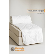 Ecotermo Tek Kişilik Microfiber Antialerjik Silikon Yorgan Çeyizlik Otel Yorganı 155x215 Cm Beyaz