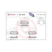 Brembo P30073 On Fren Balatasi 581011sa30 581012va00 581012va10