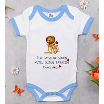 Bitmeyenkartus Bk Kids Kişiye Özel Mavi Bebek Body Zıbın - Model 28 Çok Renkli