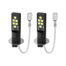 Fastbuy Araba Led Sis Farları 80w H3 Drl Sürüş Ampulleri 6000-6500k Çift Far