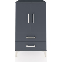 Hyperion Komodin 2 Raflı 2 Çekmeceli 2 Kapaklı 60x44x106 Antr... Antrasit