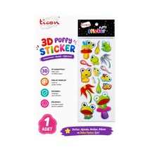 Ticon 3d Puffy Sticker Kabartmalı Renkli Çıkartma Karışık Desenli 1 Adet Diğer