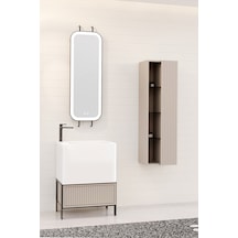 Greta 65 Cm Banyo Dolabı - Krem Boy Dolap Dahil Krem