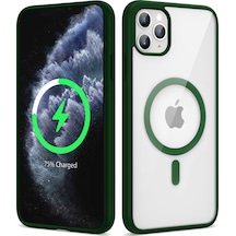 Apple Uyumlu iPhone, 11 Pro Max Kılıf Magsafe Wireless Şarj Özellikli Silikon Ege Kapak Kılıf