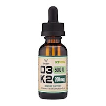 Vitamin D3 & K2 5000 Iu 200 Mcg & With Mct Oil 30 Servis 1 Fl. Oz .