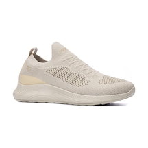 Günlük Kadın Erkek Unisex Sneaker Triko Nefes Alabilen Yürüyüş Bağcıksız Esnek Spor Ayakkabı Bej