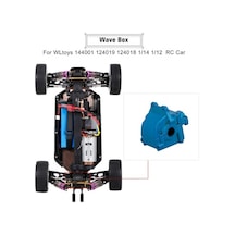 Novahub Wltoys 144001/124019/124018 İçin 4wd 1/12-1/14 Rc Araba Metal Dişli Kutusu, Mavi/kırmızı/siyah, Alaşım Malzeme, Optimize Edilmiş Koli