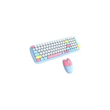 Geezer Zero Kablosuz Q Klavye Mouse Seti Mavi Smk-648