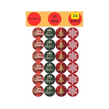 24 Adet - Mutlu Yıllar Sticker - Kartanesi Sticker - Yılbaşı Sticker - Yılbaşı Süs - Hediye Sticker Çok Renkli