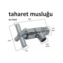 Artı Aç Kapa 4 Kollu Krom Çevirveli Taharet Musluğu Lisinya