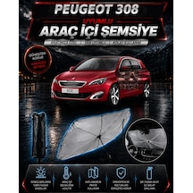 Peugeot 308 Araç Ön Cam Güneşliği Katlanabilir Şemsiye Oto Güneşlik Uv Korumalı Gölgelik Araba Oto Şemsiyesi