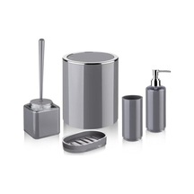 My Kitchen&bath Lossa Banyo Seti 5'li Set Gri Sert Plastik Kırılmaz Gri Tek Ebat Diğer