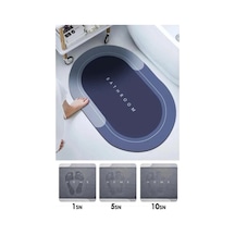 Buççin Online Mağaza Sihirli Süper Su Emici Kaymaz Tabanlı Kare Paspas Banyo Paspası Diatomit Paspas Polyester İnce 6 Mm Çok Renkli