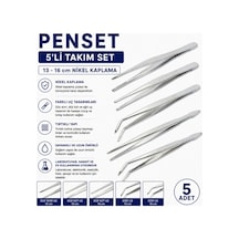 Penset 5 Li Takım Set 13 - 16 Cm Nikel Kaplama