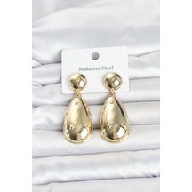 316l Çelik Gold Renk Damla Model Kadın Küpe Tj-bkp11830 Çok Renkli