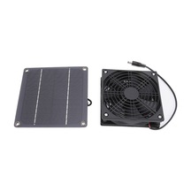 Geeroyoo 3w Güneş Enerjili Çift Katlı Koruyucu Ağı İle Pet Köşkleri, Seralar İçin Soğutucu Vantilatör - Hava Dolaşımı, Sıcaklığı Düşürür Fan-3w