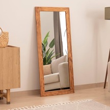 Ayrex Dfn Wood Masif Ahşap Dikdörtgen Dekoratif Duvar Salon Ofis Boy Aynası 100x40 Cm Genel