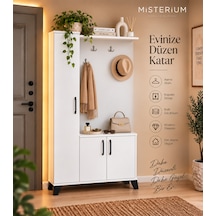Loft Soft Portmanto Ve Askılıklı Vestiyer Takımı - Beyaz