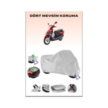 Kuba Matrix 150 İçin Arka Çanta Ve Kilit Uyumlu Gri Motosiklet Branda, Güvenli