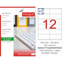 Tanex Tw-2612 105X48 MM Laser Etiket 100 Ad.