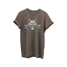 Kurt Ve Türk Özel Koleksiyon Serisi-1 Tasarım Baskılı %100 Pamuk T-shirt Kahverengi