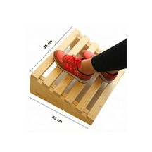 Ahşap Masa Altı Ayaklık Ayak Desteği Ayak Koyma Standı Doğal Ahşap 35x45 Orta Boy