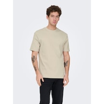 Only & Sons Eddie Erkek Bej Tişört 22037536-slg Krem